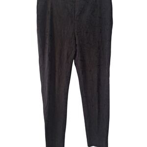 Eileen Fisher black jaquared slim stencil ankle stretch pant size M